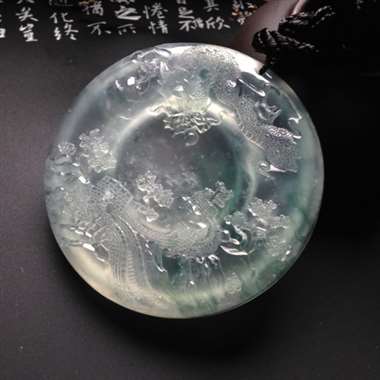 冰种飘花飞龙在天 尺寸52-8毫米