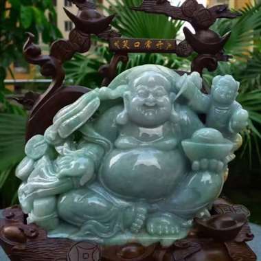 精美水润 冰糯 老坑 精美 招财进宝 多子多福 笑口常开 精美笑佛 尺寸 400.330.150裸石