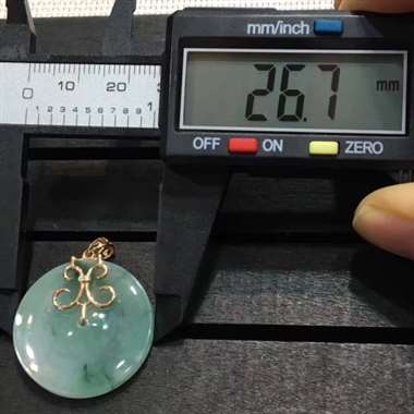 平安扣2，平安吉祥，财源滚滚，冰地光泽，飘兰花，饱满圆润，完美，18k金镶嵌，简约大方，低调奢华，特