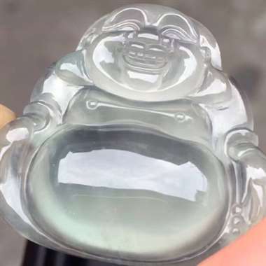 高冰坐佛：有纹已避开，种老起胶，雕工精致，饱满，尺寸：29.5/30.8/7.6 ，tm16