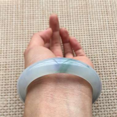 冰紫绿正装手镯，口径：52.7*11.4*8，48.71g