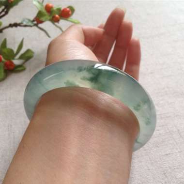 高冰起胶起荧光飘花手镯，完美
