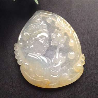 冰飘黄翡观音,质地细腻,水润通透,完美!实物更美丽! 冰飘黄翡观音,质地细腻,水润通透,完美!实物更美丽!