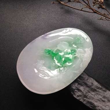 巧雕春带彩花开富贵 尺寸58-40-9毫米