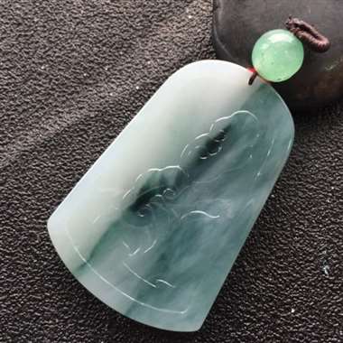 冰种飘花文人墨客挂件