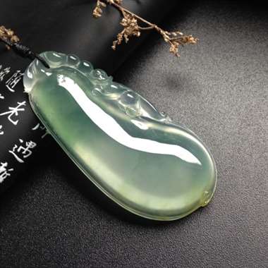 冰种黄加绿福瓜 尺寸55-26-7毫米