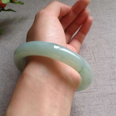 冰黄绿圆条手镯