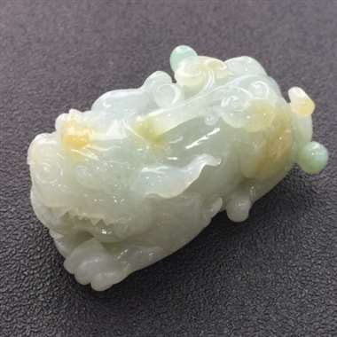 冰种带黄翡貔貅