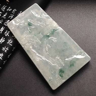 冰种飘花松柏常青 尺寸73-43-8毫米 冰种飘花松柏常青 尺寸73-43-8毫米