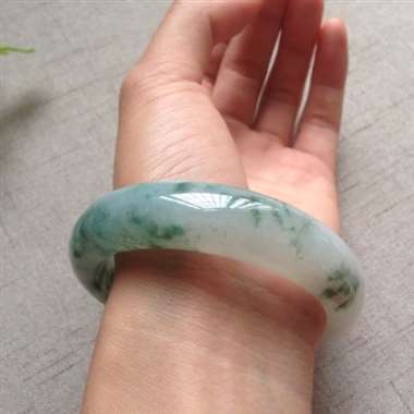 冰飘蓝花正装手镯 冰飘蓝花正装手镯
