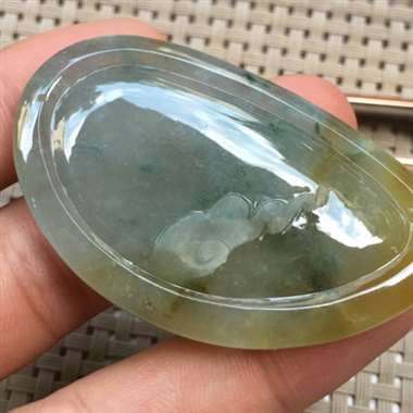 黄翡达摩头 种老雕工好 水润饱满