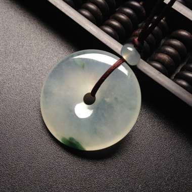 冰种飘花平安扣 尺寸33-6毫米