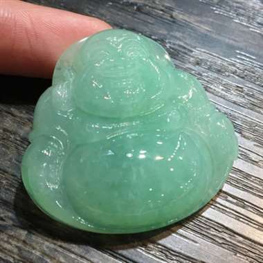 苹果绿佛公，完美色阳，饱满厚装，面相好，性价比高，推荐，尺寸36.7*35.0*8.8mm，重量16