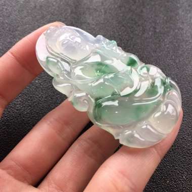 高冰起胶起光飘花观音吊牌