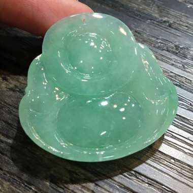 苹果绿佛公，完美色阳，饱满厚装，面相好，性价比高，推荐，尺寸36.7*35.0*8.8mm，重量16