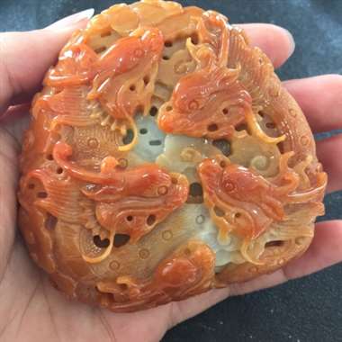 糯种九龙摆件