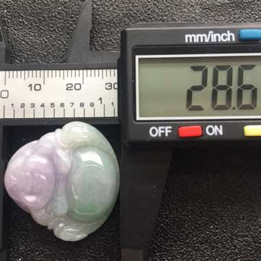 冰糯种飘双彩佛公挂件