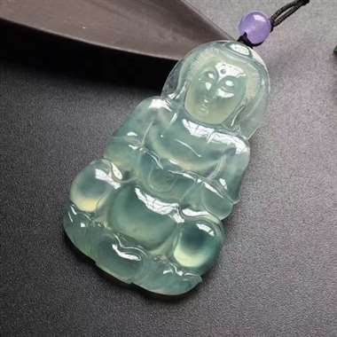 a416:冰种浅底观音，尺寸51.8-31-4.5