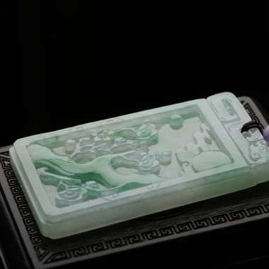 -天然A货冰糯种飘翠喜上眉梢牌翡翠挂件  GZ-Zc4010-长5