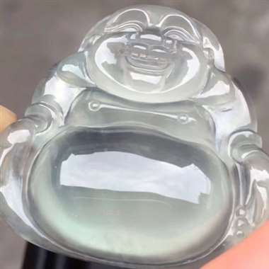 高冰坐佛：有纹已避开，种老起胶，雕工精致，饱满，尺寸：29.5/30.8/7.6 ，tm16