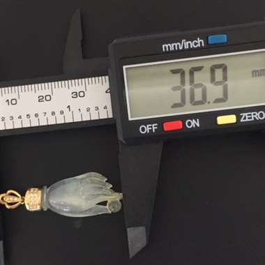 冰种18k金佛手吊坠