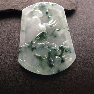冰种飘花马上得道 水润完美 冰种飘花马上得道 水润完美