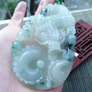111513完美无纹裂好种起胶飘花龙牌 尺寸81.8-52.7-13.2mm 种水好 精雕细琢 性价