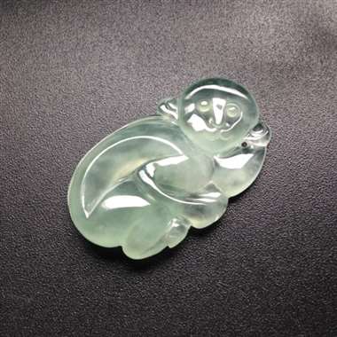 冰种晴水灵猴 尺寸36-23-7毫米
