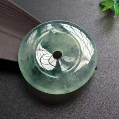 a417:冰种飘花平安扣，尺寸35-5.1