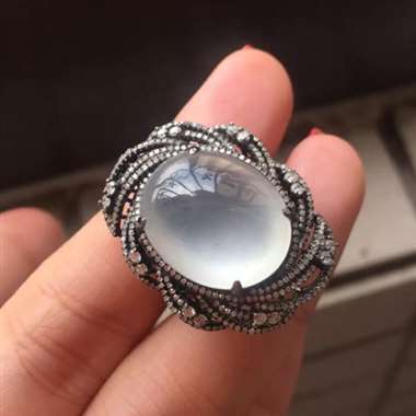 两用款豪华镶嵌！看到实物绝对爱不释手！裸石17.5:14.5:7.5mm，完美饱满，没什么明显棉，独