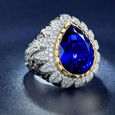 18k镶嵌，主石15.35ct，配钻2.09ct，手寸18#