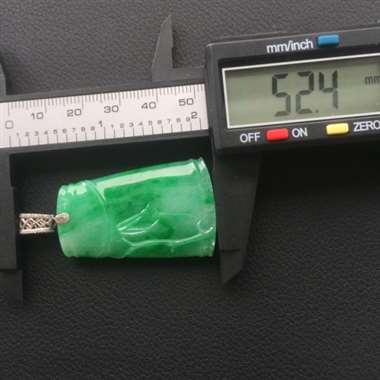 冰种18k金扣满绿节节高吊坠