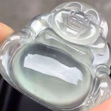 高冰坐佛：有纹已避开，种老起胶，雕工精致，饱满，尺寸：29.5/30.8/7.6 ，tm16