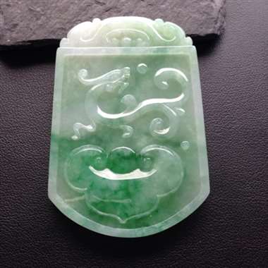 冰糯飘花龙凤呈祥吊坠 水润色辣 工好厚重大气 冰糯飘花龙凤呈祥吊坠 水润色辣 工好厚重大气