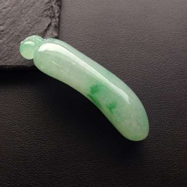 冰种晴水底飘花福瓜吊坠 水润色靓 种细腻完美