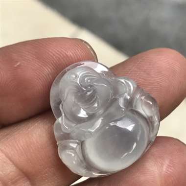 完美无裂痕、价格的体现带少量天然白棉也不影响整体、高冰种白冰种、细腻底装起荧光。