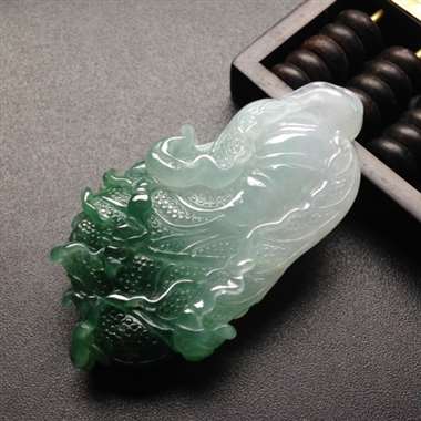 巧雕带色百财 尺寸58-32-12毫米