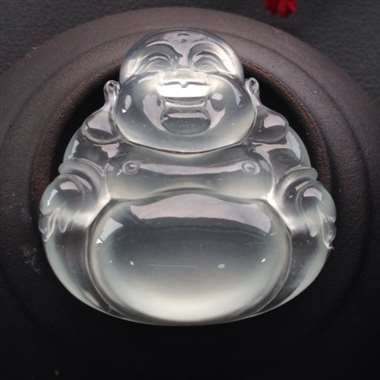 高冰佛公吊坠 水润通透 工精雕细完美