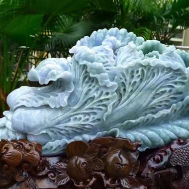大白菜摆件 精美水润 冰糯 老坑春带彩 精美 招财进宝 财源广进 步步高升 升官发财 精美白菜摆件