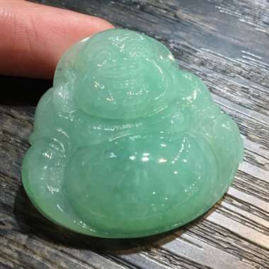 苹果绿佛公，完美色阳，饱满厚装，面相好，性价比高，推荐，尺寸36.7*35.0*8.8mm，重量16
