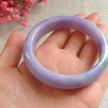 冰润紫罗兰正装手镯，有纹微抠感，上手浪漫唯美