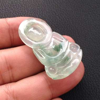 冰种飘花观音吊坠 水润通透