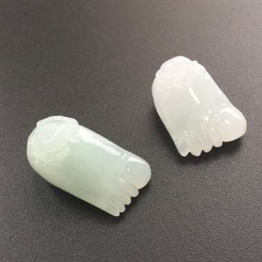 冰糯种完美知足一对,尺寸:26.4-14.6-16.9 冰糯种完美知足一对,尺寸:26.4-14.6-16.9
