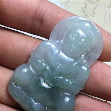 糯种飘蓝花正装观音 肉质细腻清爽 种水足 完美无裂 实物更美