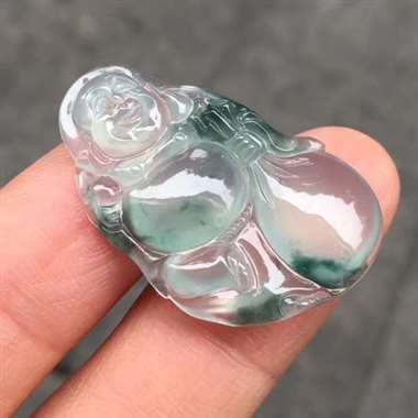 冰种飘花起光佛公吊坠,种老冰透,完美细腻,饱满圆润,性价比高,自然光实拍,大小:32.8/19.7/ 冰种飘花起光佛公吊坠,种老冰透,完美细腻,饱满圆润,性价比高,自然光实拍,大小:32.8/19.7/
