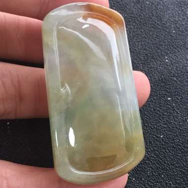 冰糯种飘花带翡俏色虎牌挂件