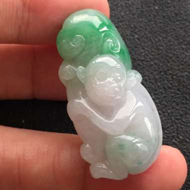 冰糯种飘花猴子挂件