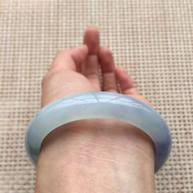 冰紫绿正装手镯，口径：52.7*11.4*8，48.71g