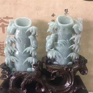 新老种翡翠，精美雕刻，工细料子杠杠滴