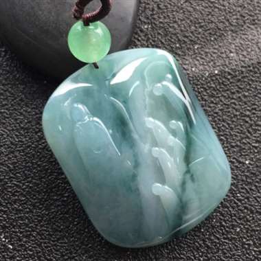 冰糯种飘花求道挂件